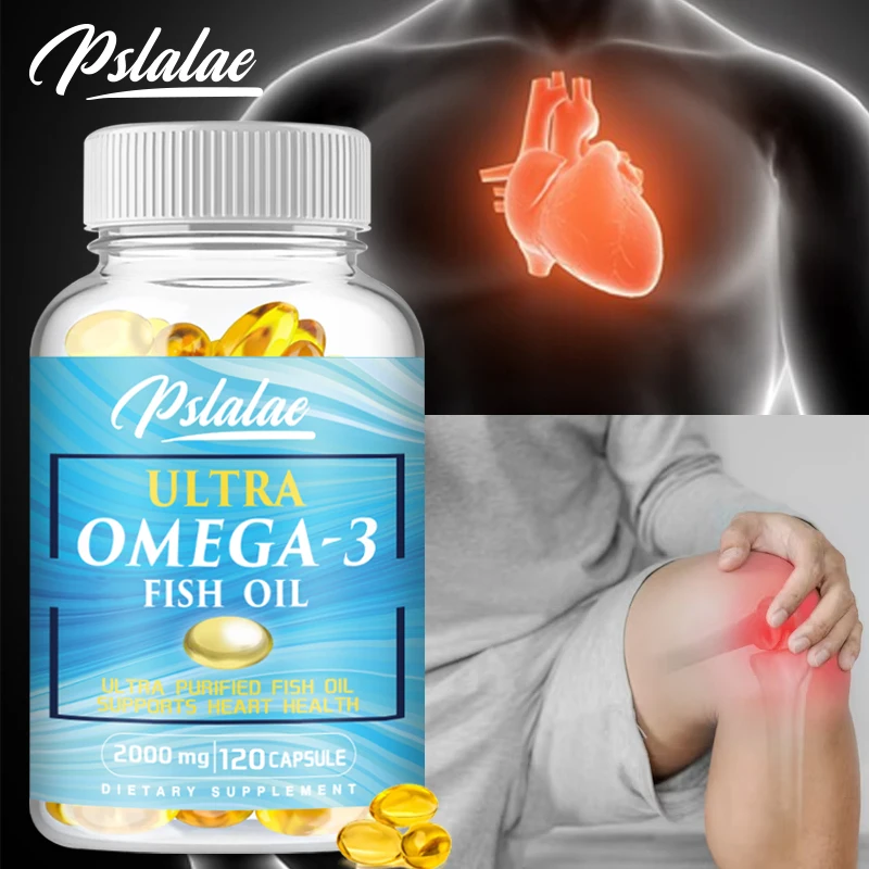 Omega 3 Fish Oil Capsules, Maximum Strength for a Healthy Heart, Sharper Brain, Shiny Hair, and a Boosted Immune System
