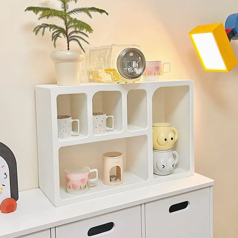 

Nordic ins geometric rectangular white hanging storage cabinet simple wall wall cabinet living room hanging cabinet cup holder s