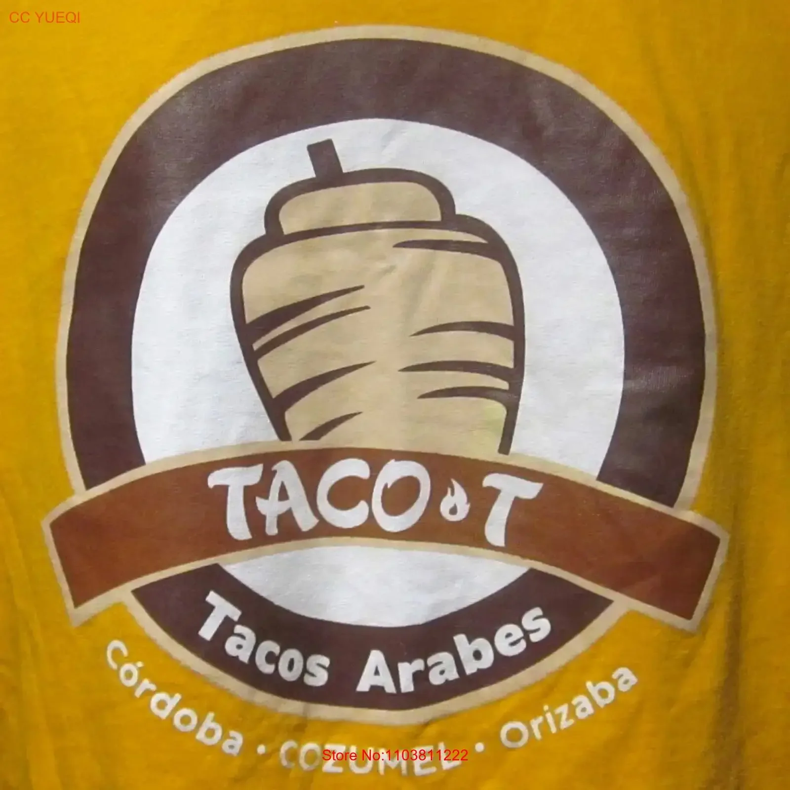 Camiseta TACO T Tacos Arabes, restaurante de Puebla, talla XL, logotipo de Cozumel, camisa Orizaba vintage, estilo lavado, informal, unisex, a la moda