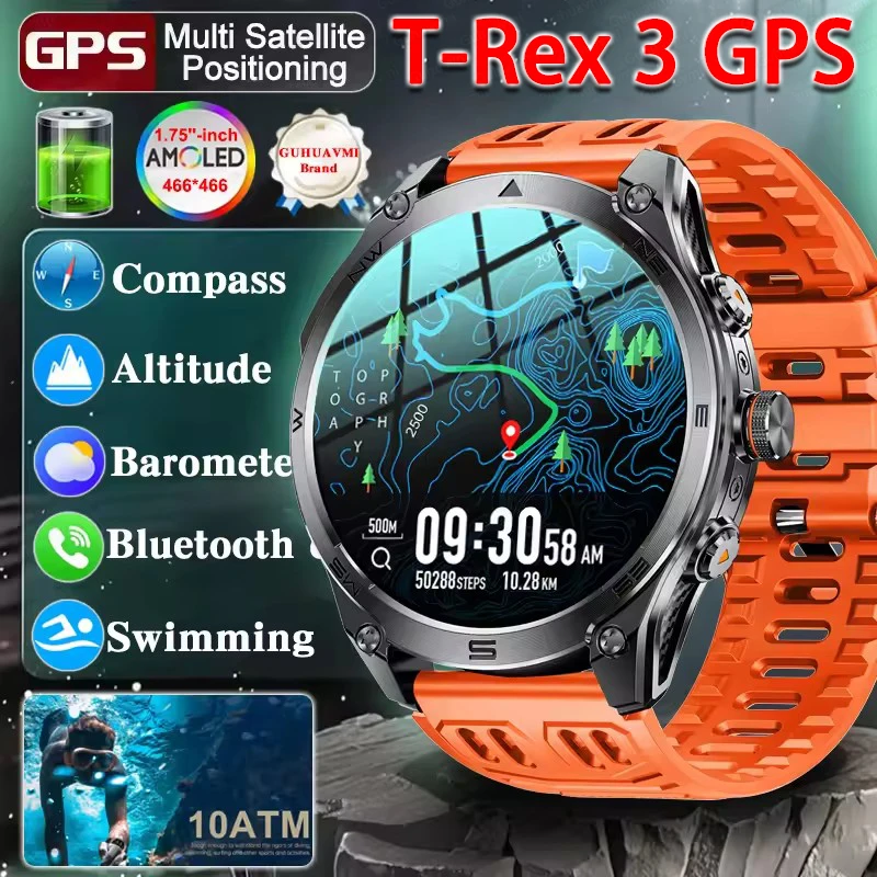 

New GPS Smart Watch Men 950mAh Ultra Long Battery Life 10ATM Waterproof Outdoor Sport Watche Bluetooth Call Military Smartwatch