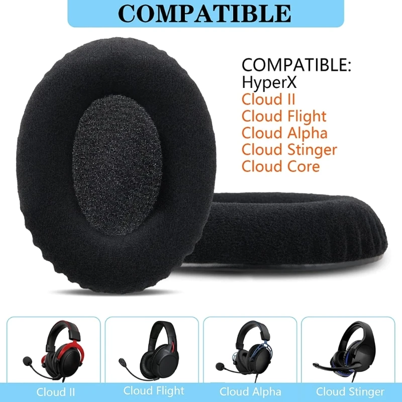 Replacement Flannel Leather Ear Pads Cushion for HyperX Cloud ii 2 stinger core Headphone EarPads Earmuffs Sleeves Sponge Cover