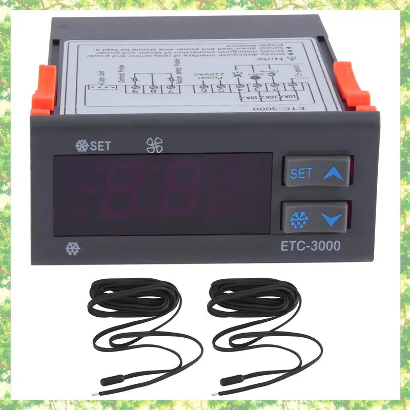 Smart-ETC-3000 미니 온도 컨트롤러 냉장고 온도 조절기 온도 조절기 NTC 듀얼 센서 220V 40% 할인