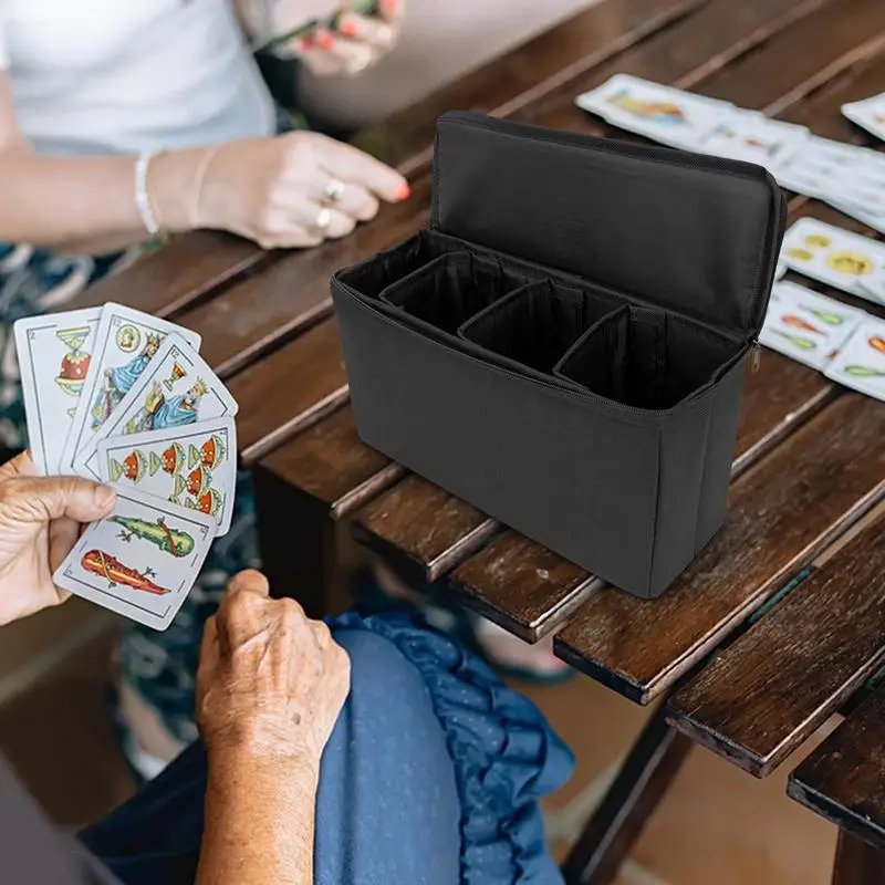 Card Game Box Case Light Duty Card Deck Box With 3 Internal Dividers Foldable Card Holder For 30 Graded Sports Trading Cards