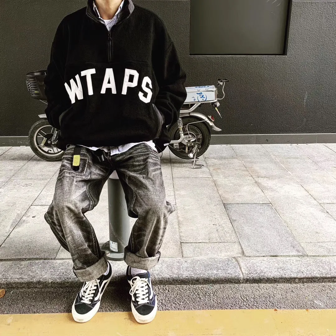 

2023 WTAPS PLAYER 02/JACKET Hifg Quality Half zip fleece pullover jacket WY735