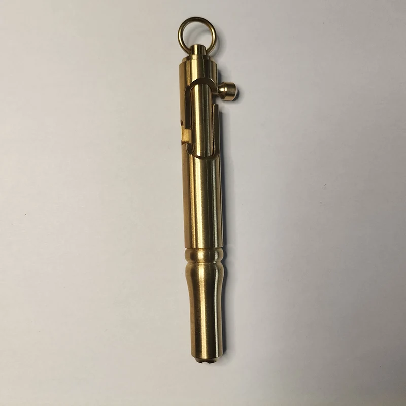 

High Quality CNC Machined Soild Brass Material Outdoor EDC Tools Tactical Bolt Ball Pen Hidetoshi Nakayama Style Toy Stationery