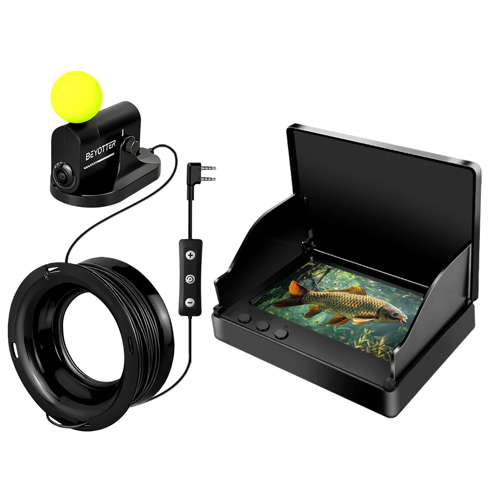 NEW Portable Underwater Fish Finder with 0.6-30m Detection Range Lithium Battery LCD/LED Display Automatic Floating Ball Positio