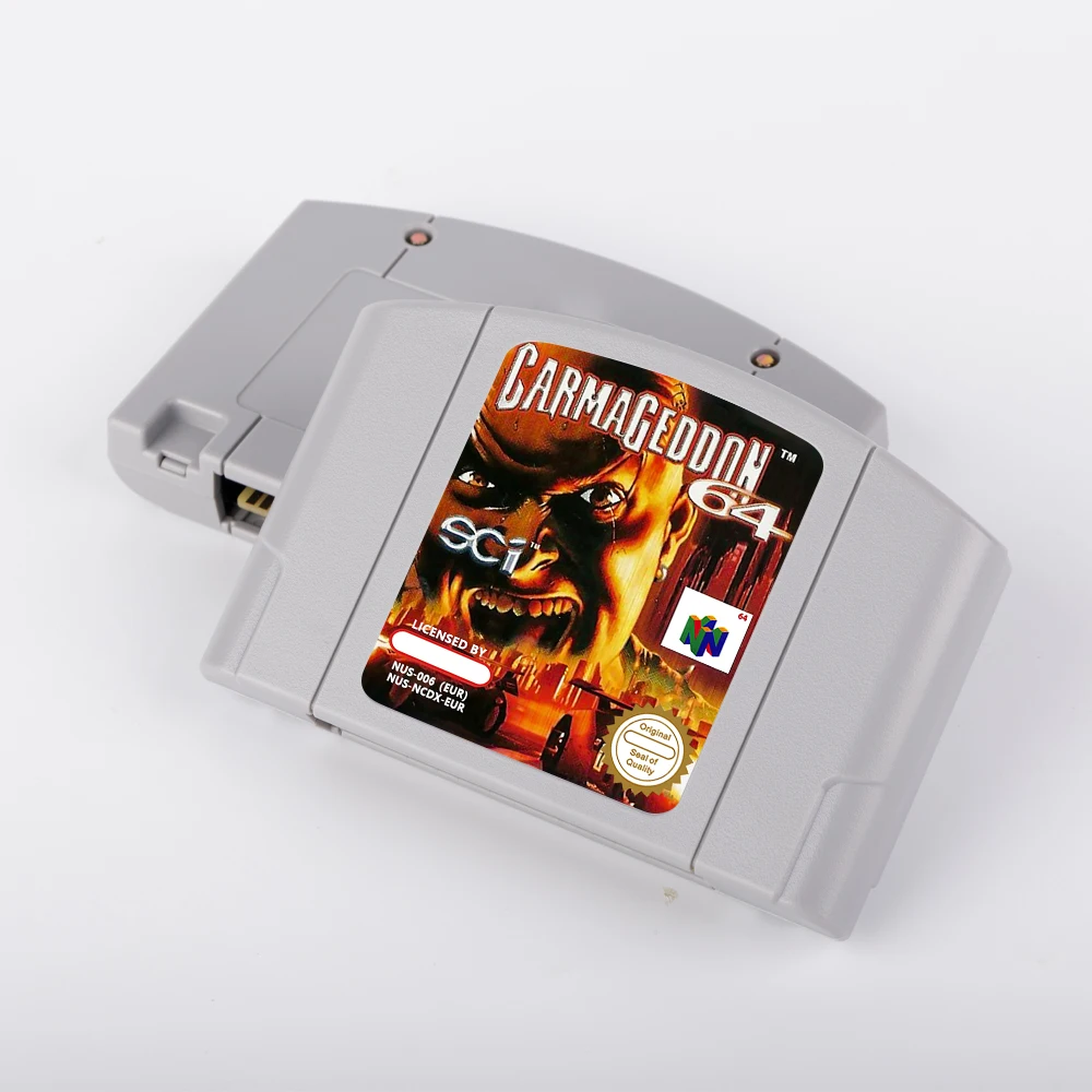 Cartucho de juego Carmageddon 64 de 64 bits, versión USA NTSC o versión EUR PAL para consolas N64
