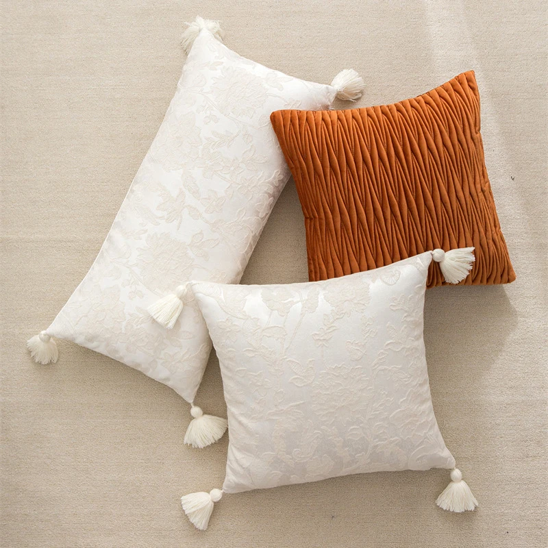 American Jacquard Embroidered Cushion Cover 30 * 70cm Long Waist Pillowcase Modern Light Luxury Throw Pillow Covers Home Decor