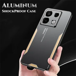 ShockProof Alloy Case For Xiaomi Redmi Note 13 12 11 10 Pro Plus 5G 12S 11S 10S 13C Aluminum Brushed Metal Back Cover Funda