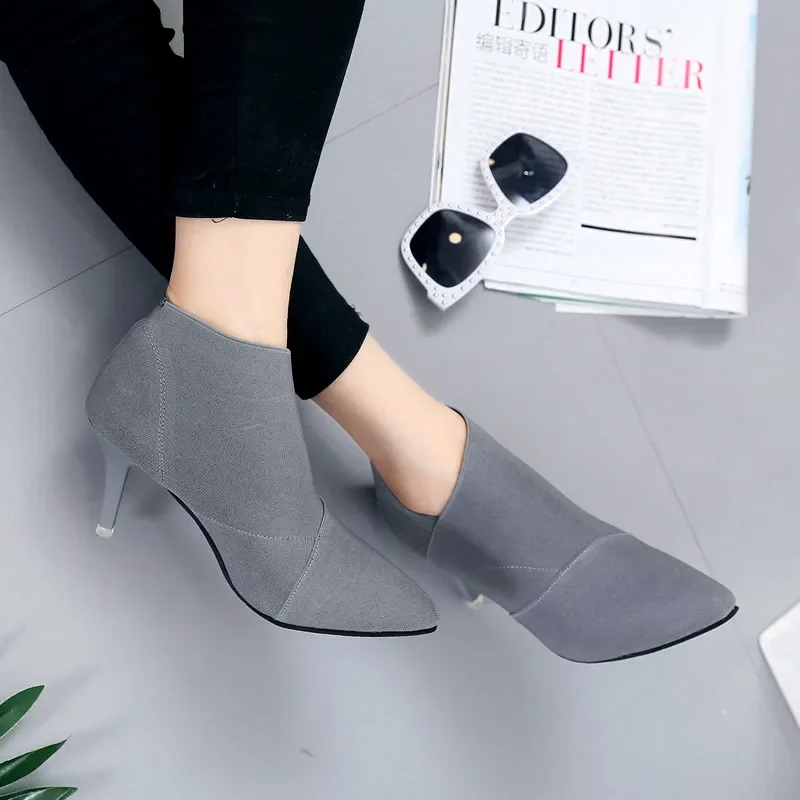 2023 Women's Booties ankle Boots Female Bare Boots Winter Shoes High Heels Ankle Boots Stiletto Womans Shoes