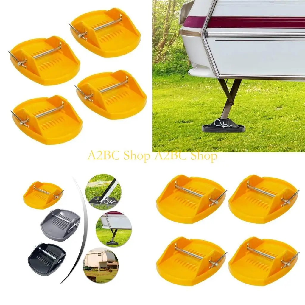 A2BC 4Pack Motorhome Leg Stabiliser Pads Enhanced Stability Secure Ground Placement