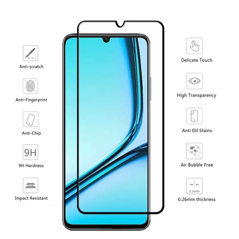 Realme Note 50 용 스크린 보호대, 스크래치 방지 소프트 섬유 소프트 렌즈 필름, 9H 강화 유리 필름, 6in 1