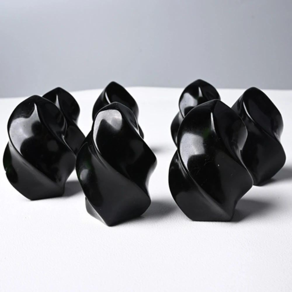 Natural Black Stone Sculpture of A Torch Dark Desk and Home Ornament Perfect for Christmas Thanksgiving and Valentine'S Day