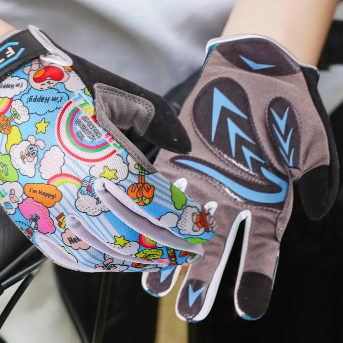Non-Slip Gel Kids Cycling Gloves Bicycle Full Finger Touch Screen Breathable Glove Fit Boy Girl Youth Age 2-11 Drop Shipping