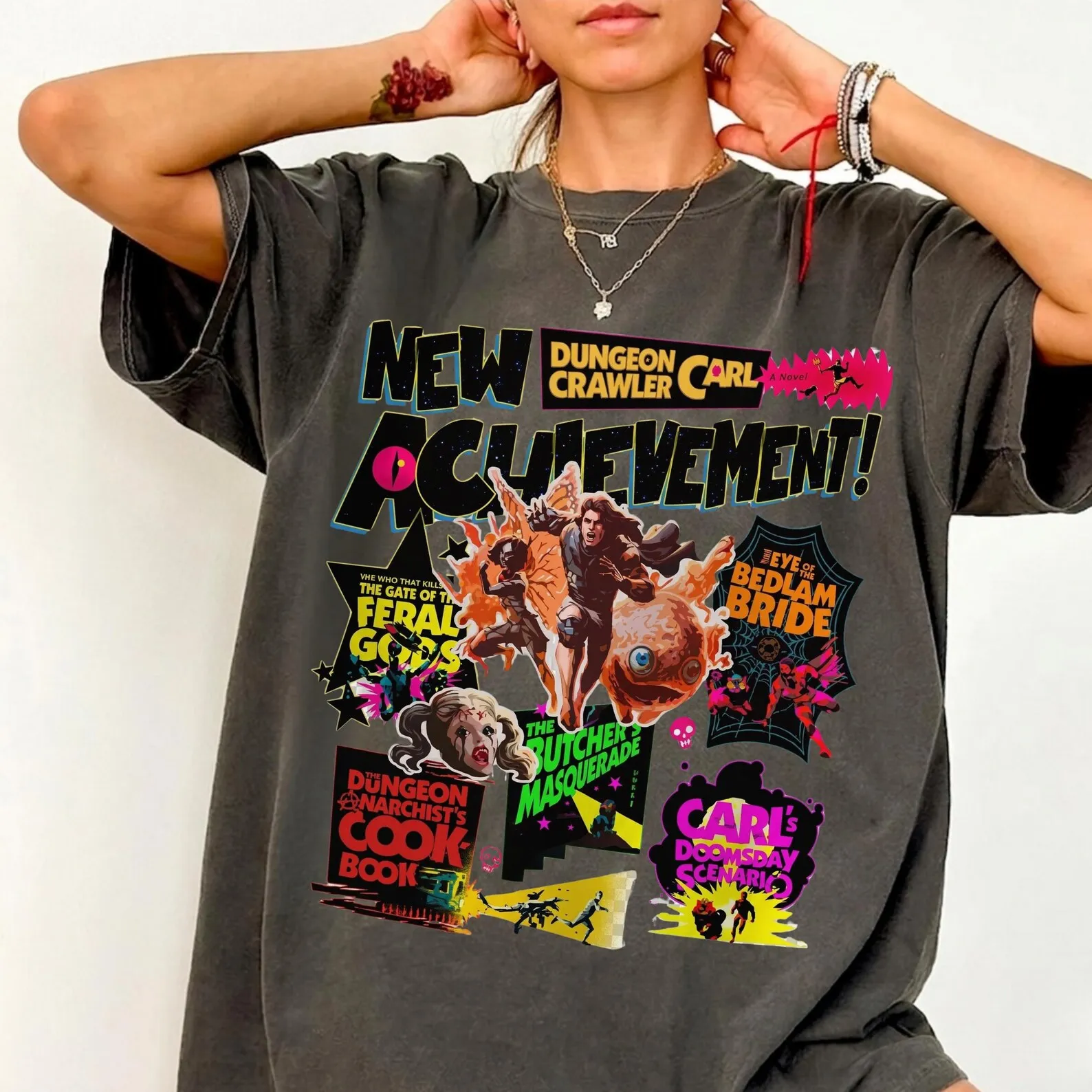 Dungeon Crawler Carl Donut and Carl Tee, New Achievement T-Shirt Tee T-shirt