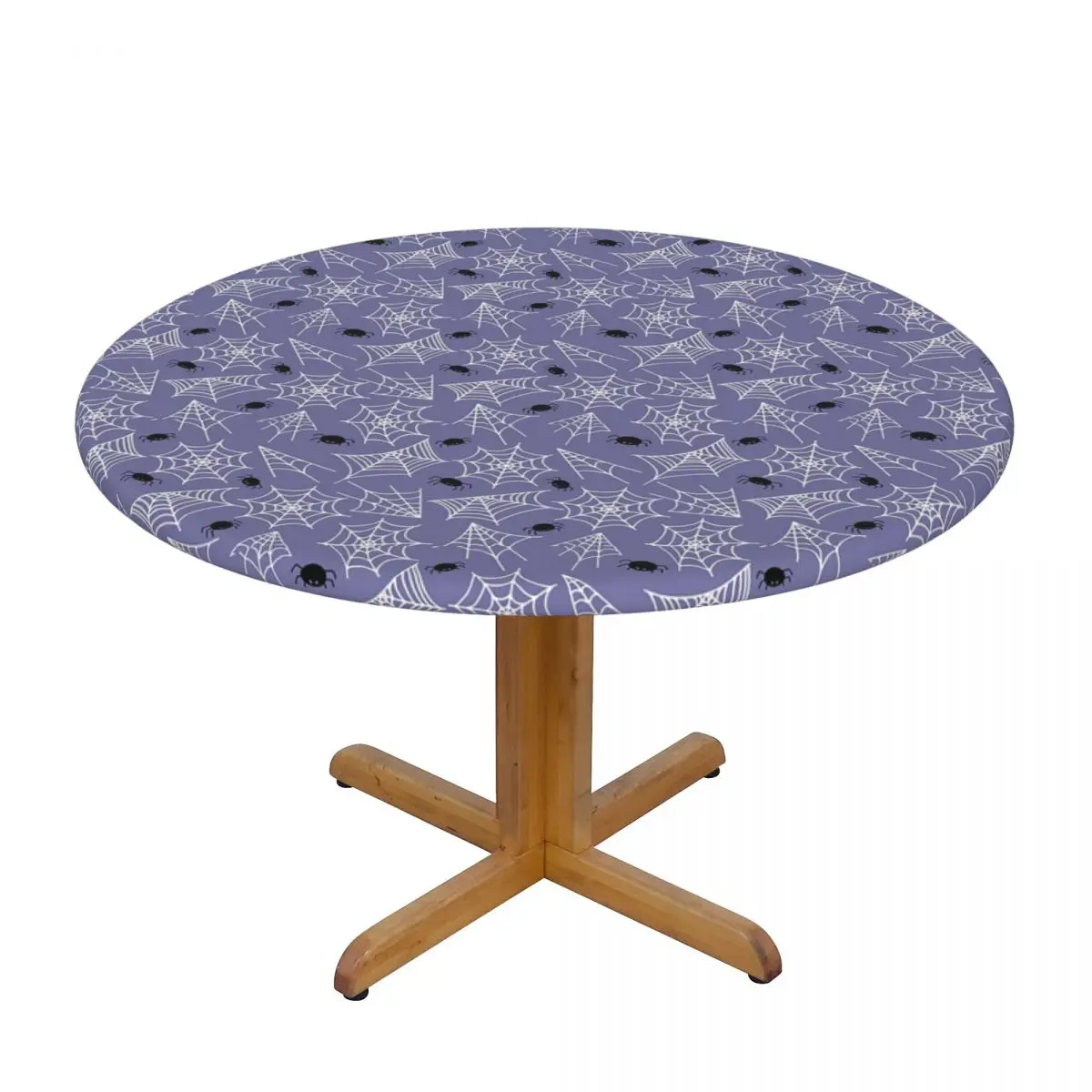 Halloween Black Cat Spider Gothic Witch Waterproof Round Tablecloth Oilproof Table Cloth for Kitchen Events Dining Table Cover