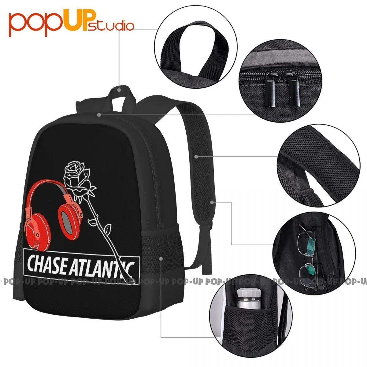 Chase Atlantic Music Band Backpack Large Capacity Cute Schoolbag Sports Bag Large Capacity