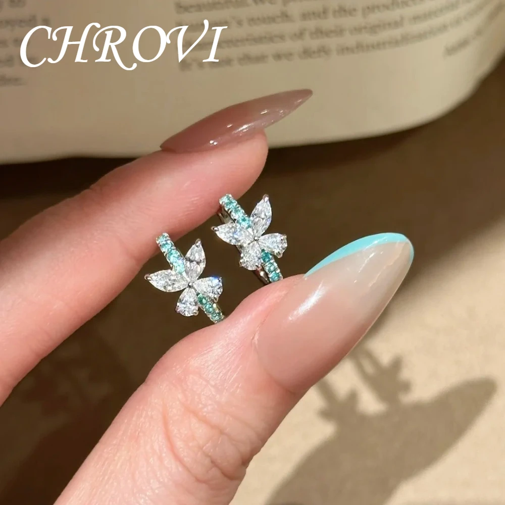 925 Reines Silber Retro Funkelnder Rosenrosa Saphir Schmetterling Ring Ohrringe Edelstein Schmetterling Ohrstecker – Detail 7