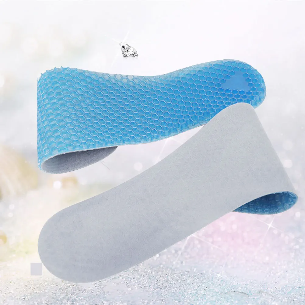 

1Pair Blue Silicone Insoles Size S 35-40 Foot Care Support Long-Lasting Breathable Orthotic Pads For Sports Walking Running