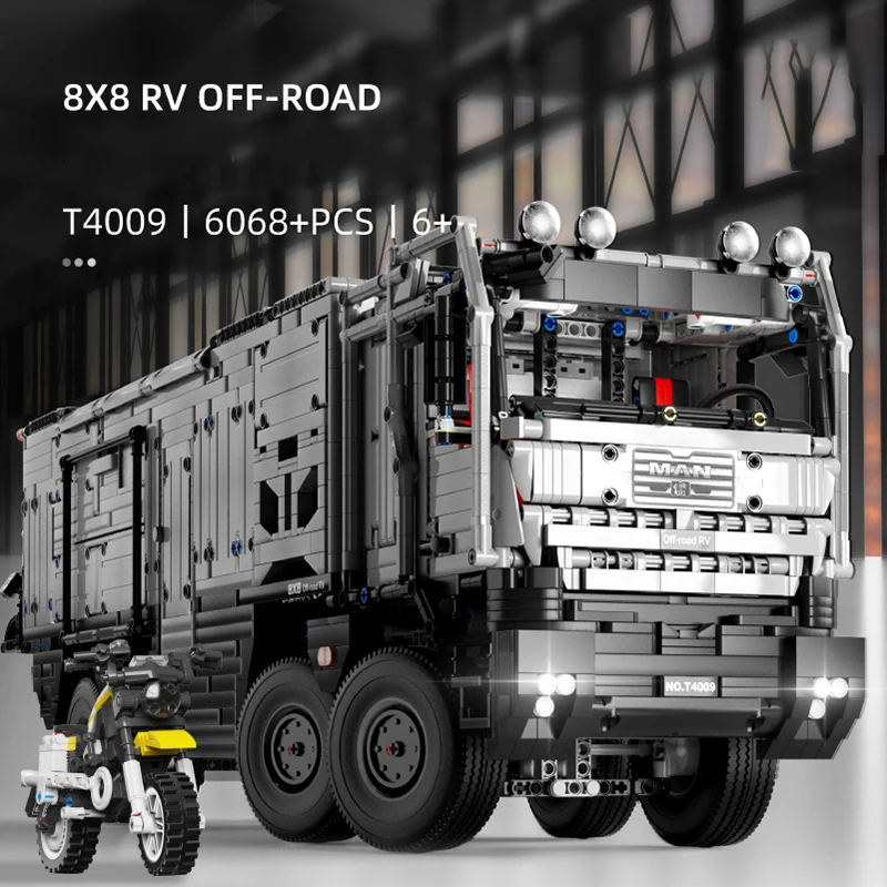 6068PCS Technical Remote Control Off Road RV Building Blocks City Motorhome Model Bricks Kid Educational DIY Toys Birthday Gifts