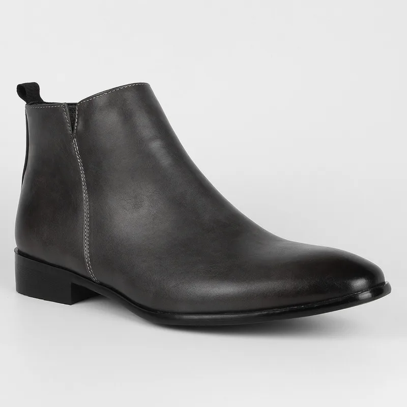 Brand Leather Men Chelsea Boots Designer Italy Dress Boots Men Fashion Casual Business Ankle Boots Dress Man Shoes Large Size
