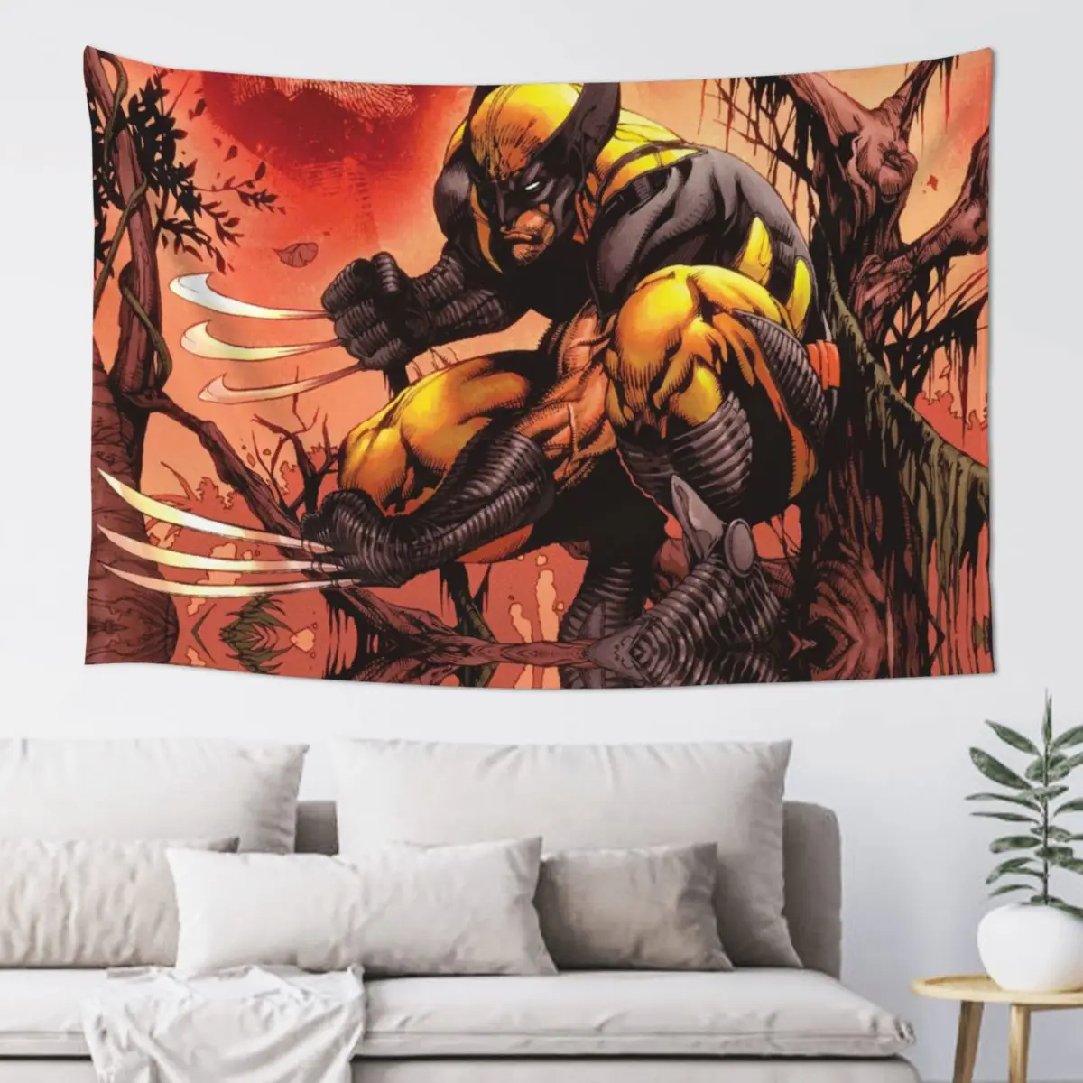 Hanging Wolverine Decoration Curtain MARVEL Super Hero Hanging for Room Decor Dorm Gift Girls Decoration Curtain