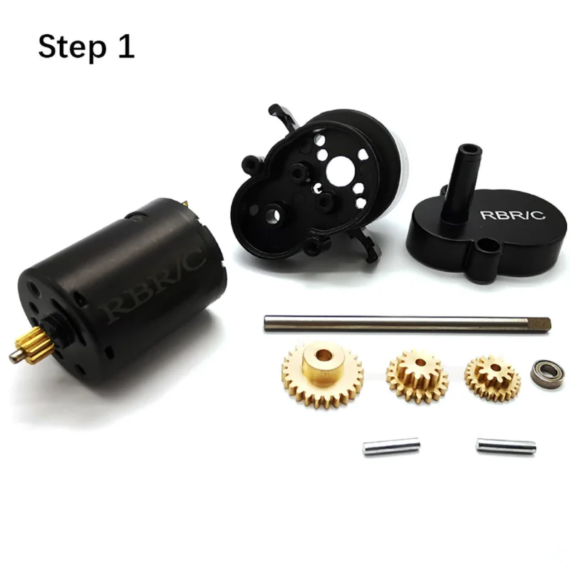 New Gearbox Gear   370 Brushed Motor Set for WPL D12 R554 RC Racing Drift Car