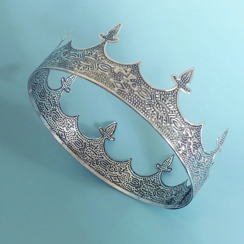 خمر تاج الشعر المستديرة التيجان الصليب الملكة تيارا باندانا إكسسوارات الشعر للنساء رجل زي تأثيري الشعر مجوهرات #2