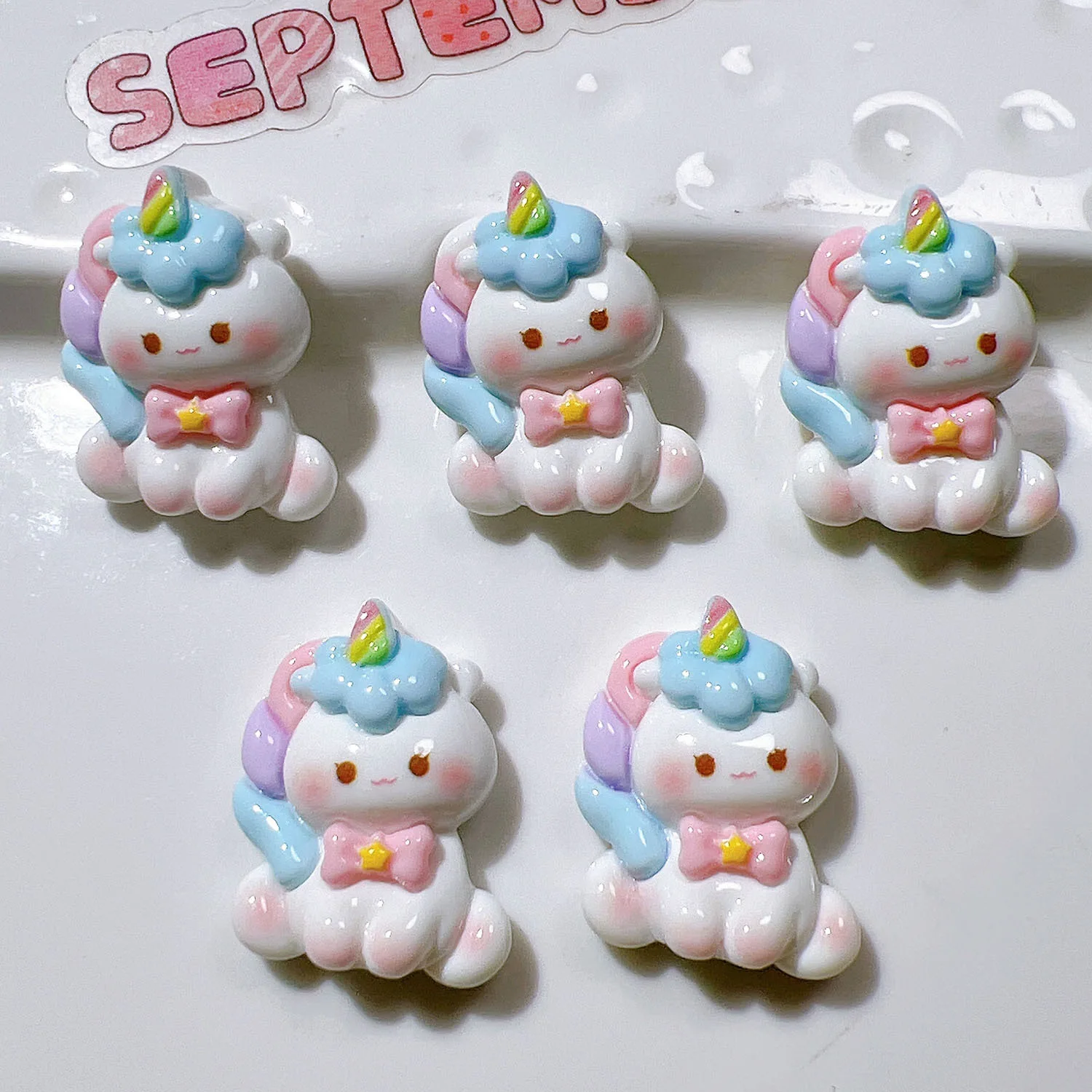 10 Pcs New Lovely Cartoon Colorful Unicorn Pony Resin Scrapbook Diy Jewellery Hairpin Accessories Decorate