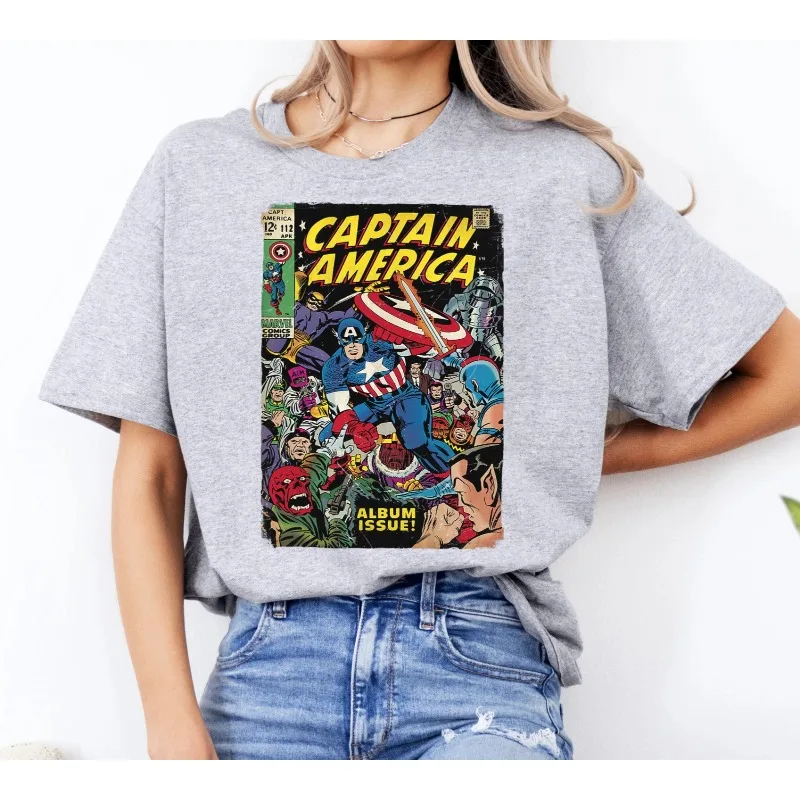 Marvel Captain America Avengers Comics unisex, puro cotone per tutte le stagioni, casual e alla moda, adatto sia per uomini che per donne
