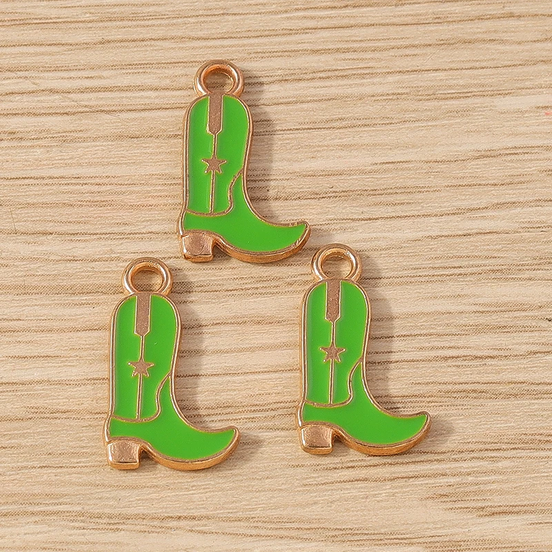 10 Stück niedliche Emaille-Stiefel-Anhänger für die Schmuckherstellung, Ohrringe, Halsketten, Armbänder, DIY, handgefertigtes Kunsthandwerk, Zubehör – Detail 13