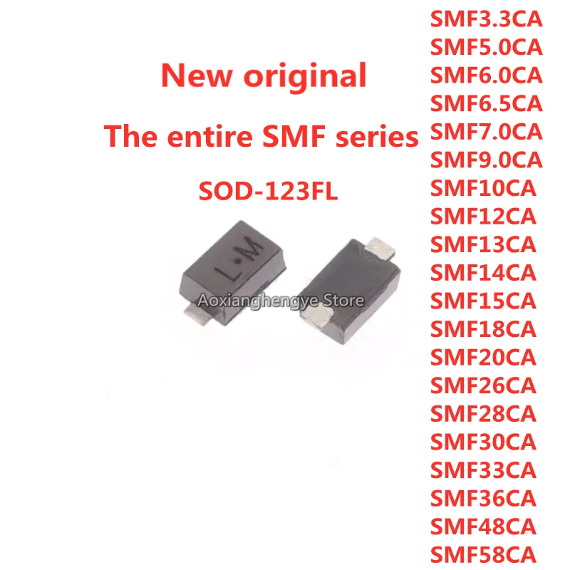 50PCS Electrostatic and surge protection (TVS/ESD) SMF3.3 5.0 6.0 6.5 7.0 9.0 10 12 13 14 15 18 26 28 30 33 36 48 58CA SOD-123FL