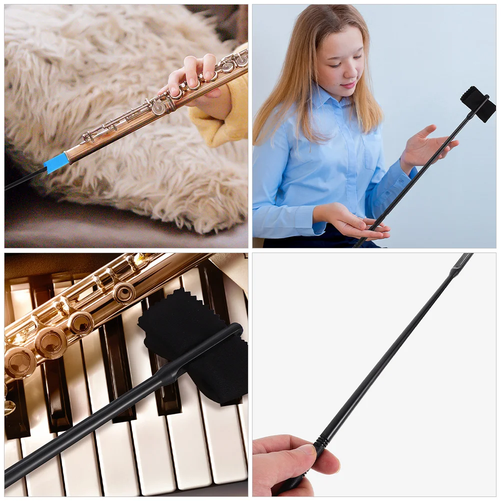 1 set 1 Set Flute Cloth Clarinet Saxophone Cleaning Rod Purple Reusable Music Instrument Care Kit Cleaning Tools Accessory