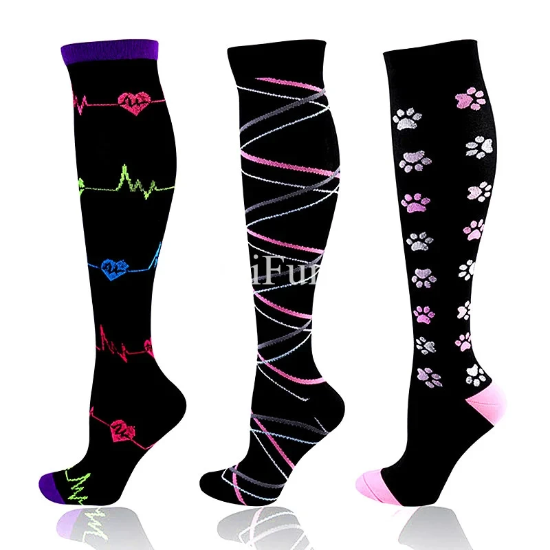 58 Compression Socks For Women Medical Treatment Edema Diabetes 20-30mmHg Nursing Socks For Men Outdoor Sports Running Gym Bike