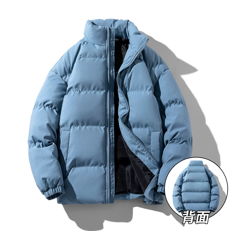 2023 new Outdoor Thick Warm Men\'s Winter Solid Color Hooded Jacket Parka Outwear Casual Fashion Windbreaker Zipper Tops Coat