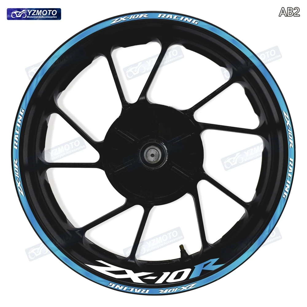 

Наклейки на колесные диски для мотоцикла ZX-10R ZX10R ZX 10R, передние и задние, 17 дюймов, светоотражающие, декоративные