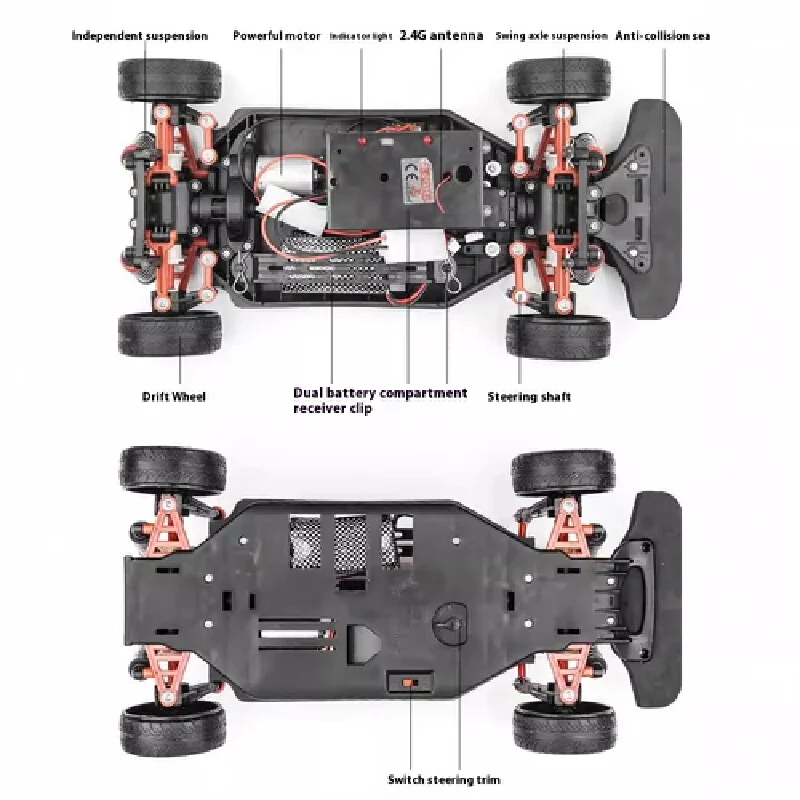 RC four-wheel drive shock absorber high-speed 70-speed 70km competitive 1:10 cross-country boy remote control toy