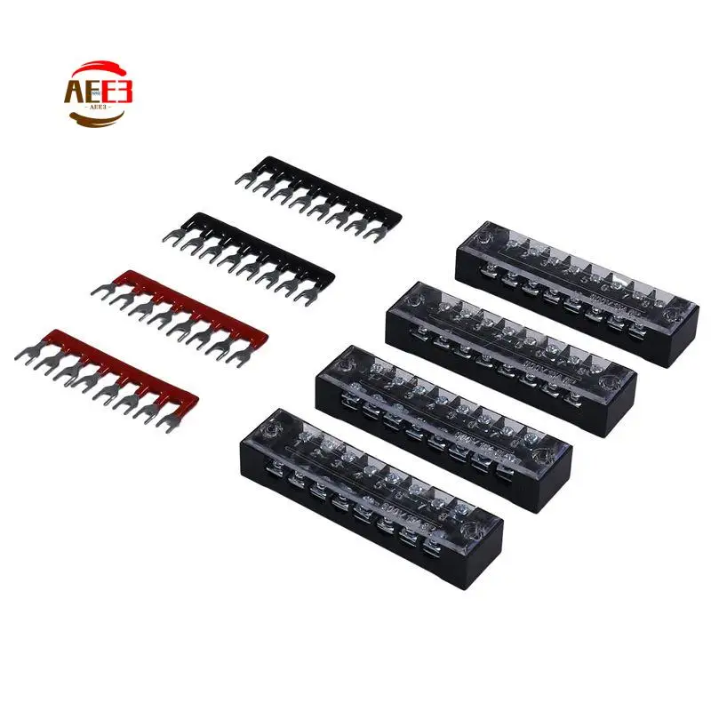 AEE3-4 Pc 8P Terminal Block, 4 Pc 8P Shorting Bar, TB1505 Flame Retardant Copper Terminal Short-Circuit Terminal