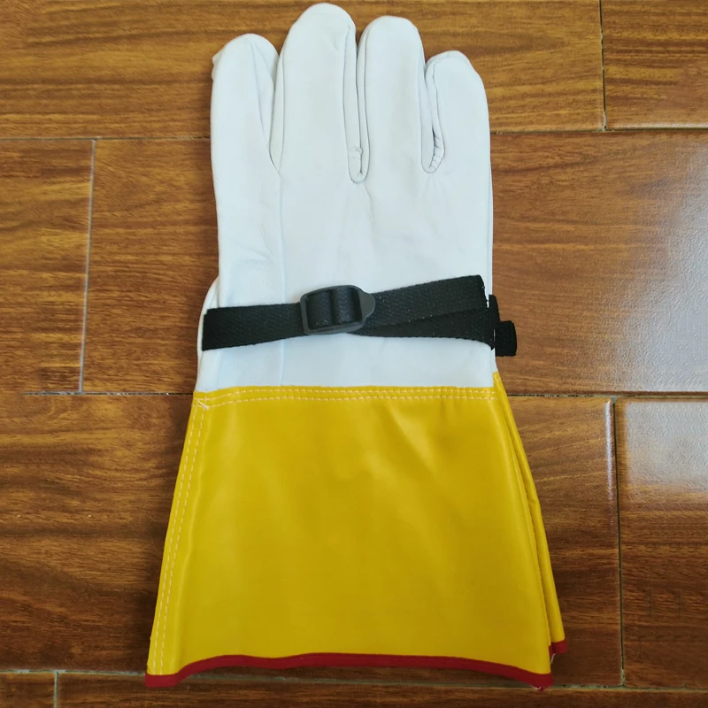 Leather Gloves Cow Grain Safety Leather Gloves Rubber Electrical Protect Gloves