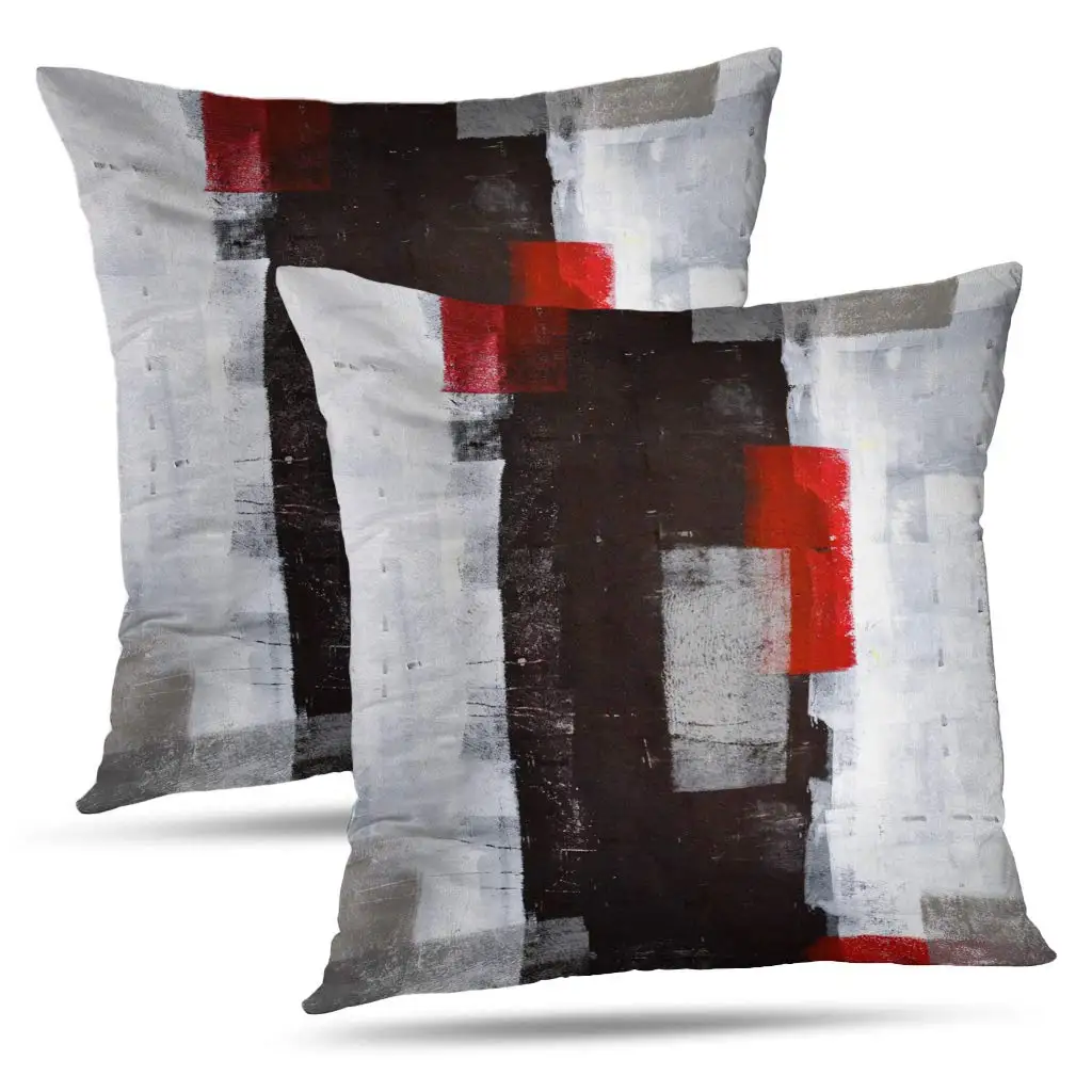 

Abstract Art Pillow Cover, Modern Wall Decorative Throw Pillows, Cushion Cover for Bedroom, Sofa, Living Room, Set of 2