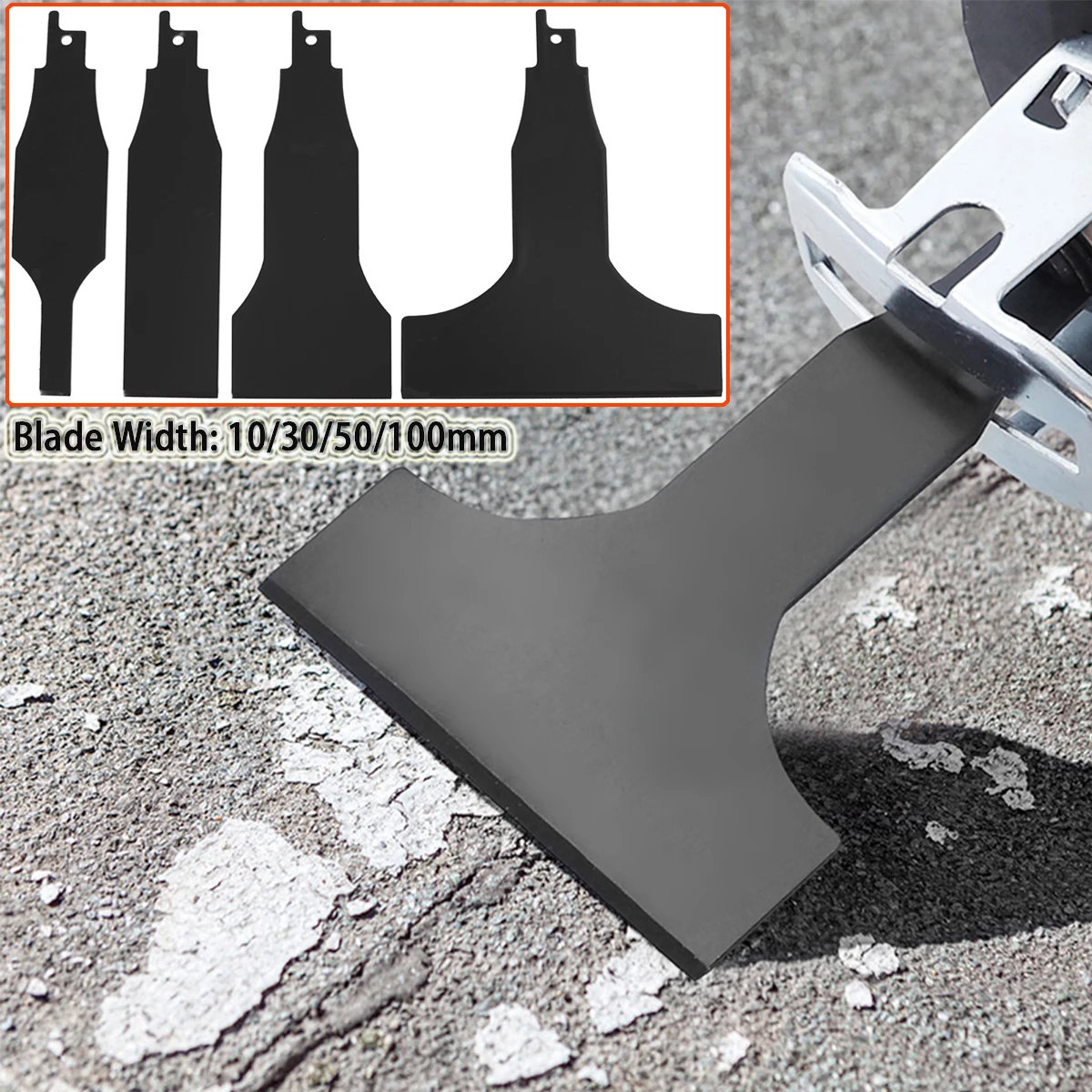 4/2Pcs Reciprocating Saber Shovel 10/30/50/100mm HCS Electric Scraper Saw Blade For Cleaning Removal Tile Grout Glue Wall Putty