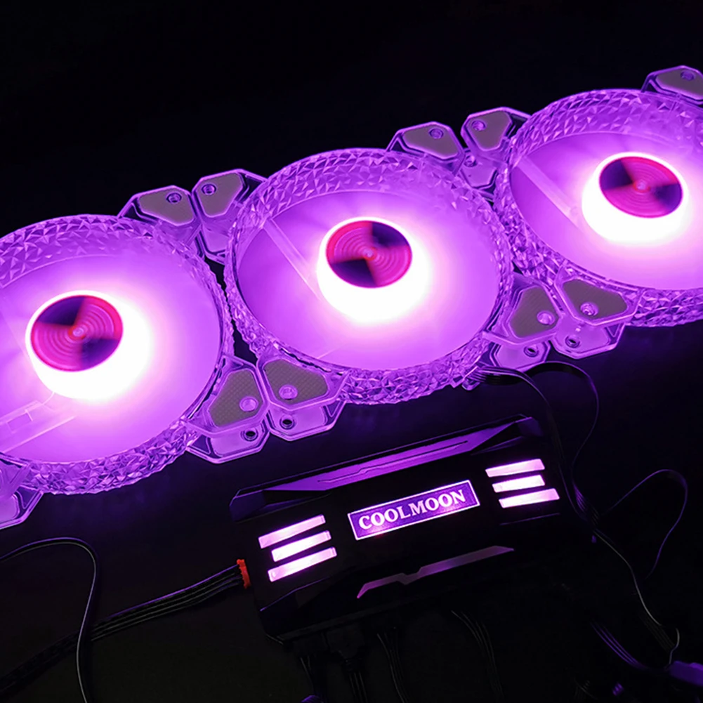 وحدة تحكم RGB 4 دبابيس PWM 5 فولت 3Pin ARGB مروحة تبريد ذكية للتحكم عن بعد ملحقات الكمبيوتر المنزلية لـ COOLMOON