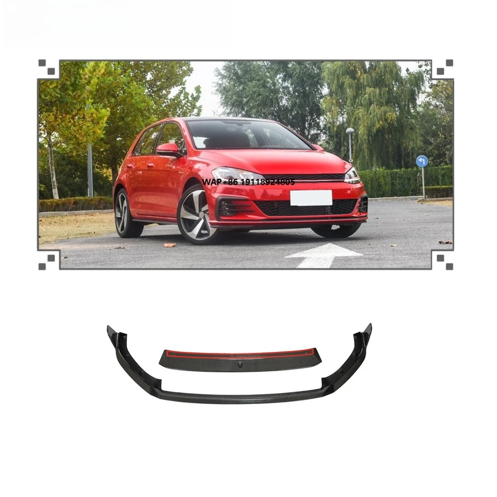 

Carbon Front Bumper Lip Spoiler Chin Splitter for VW Golf MK7 MK7.5 GTI 2017-19