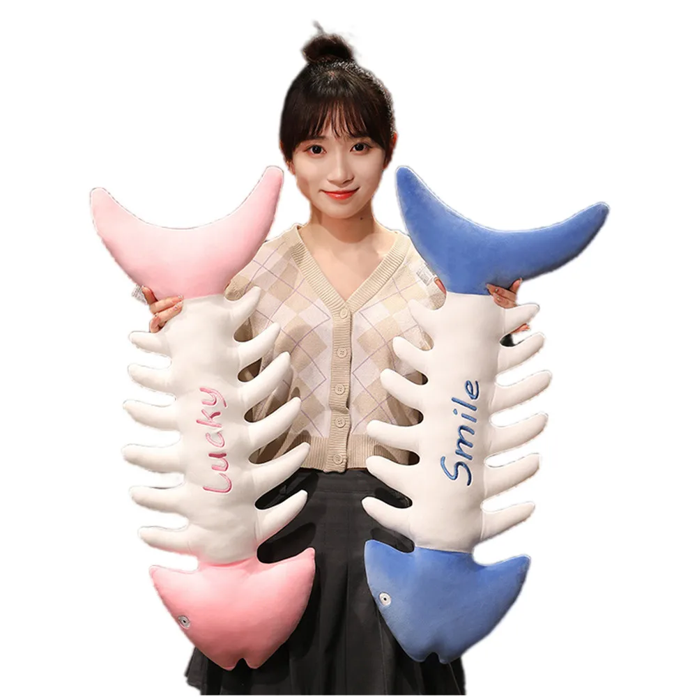 

Creative Fish Bone Shaped Pillow Plush Toy Stuffed Soft Sleeping Pillow Sofa Cushion Doll Toys for Kids Girls Home Decor