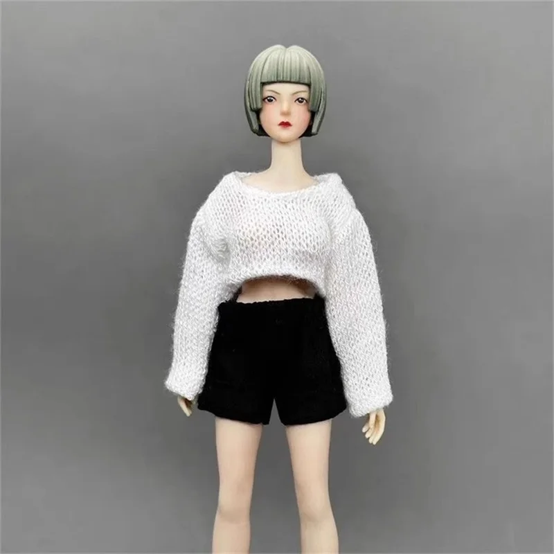 1/12 スケール女性兵士ニットショートルーズプルオーバーセーター服模型玩具アクセサリーフィット 6 ''アクションフィギュア在庫