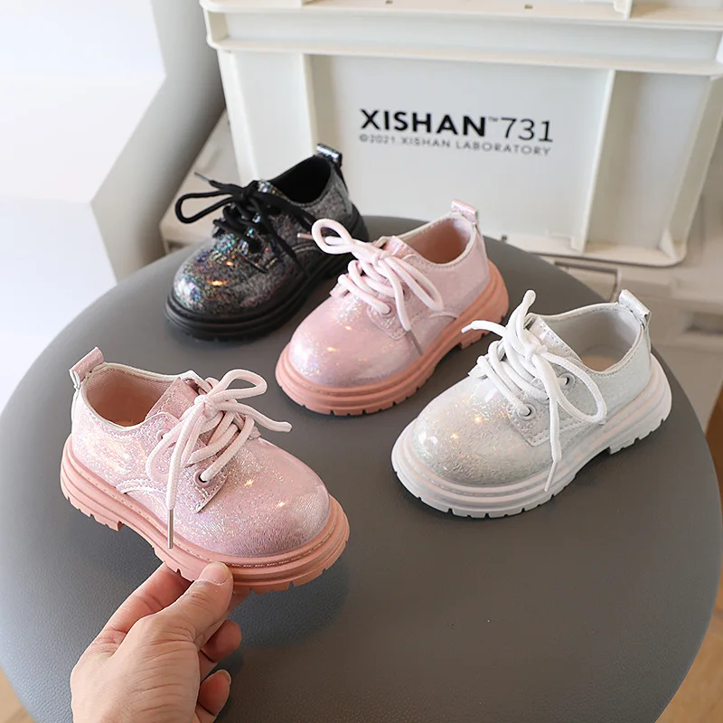 

Children's Leather Shoes Glitter Fashion Princess Shoes for Girls Spring Autumn Kids Mary Jane Shoes Thick Soled Causal Non-slip