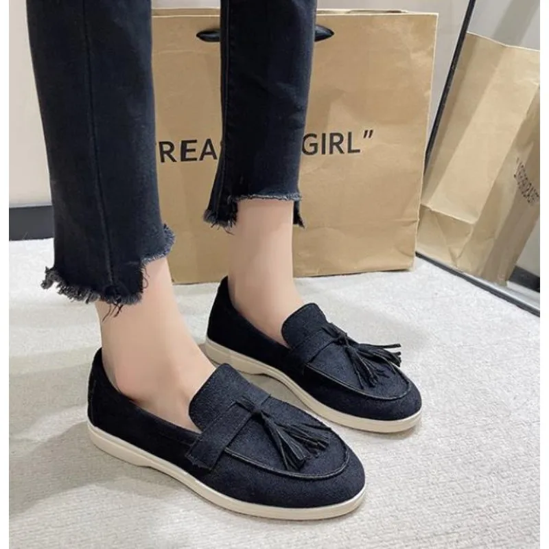 New Fashion Sport Women Flats Shoes Trend Spring Autumn Platform Suede Loafers Shoes Casual Ladies Walking Non Slip Femme