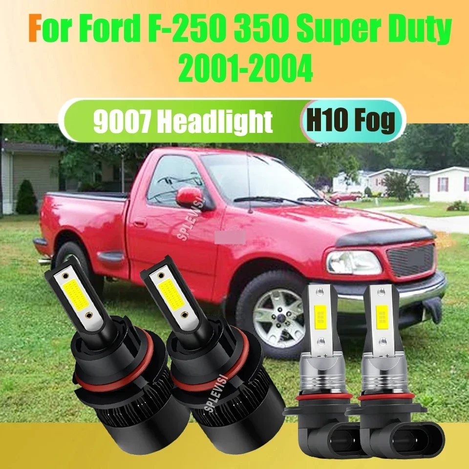 

Xenon White Headlights Hi Low Foglights -Plug and Play No Radio Interference For Ford F-250 F-350 Super Duty 2001 2002 2003 2004