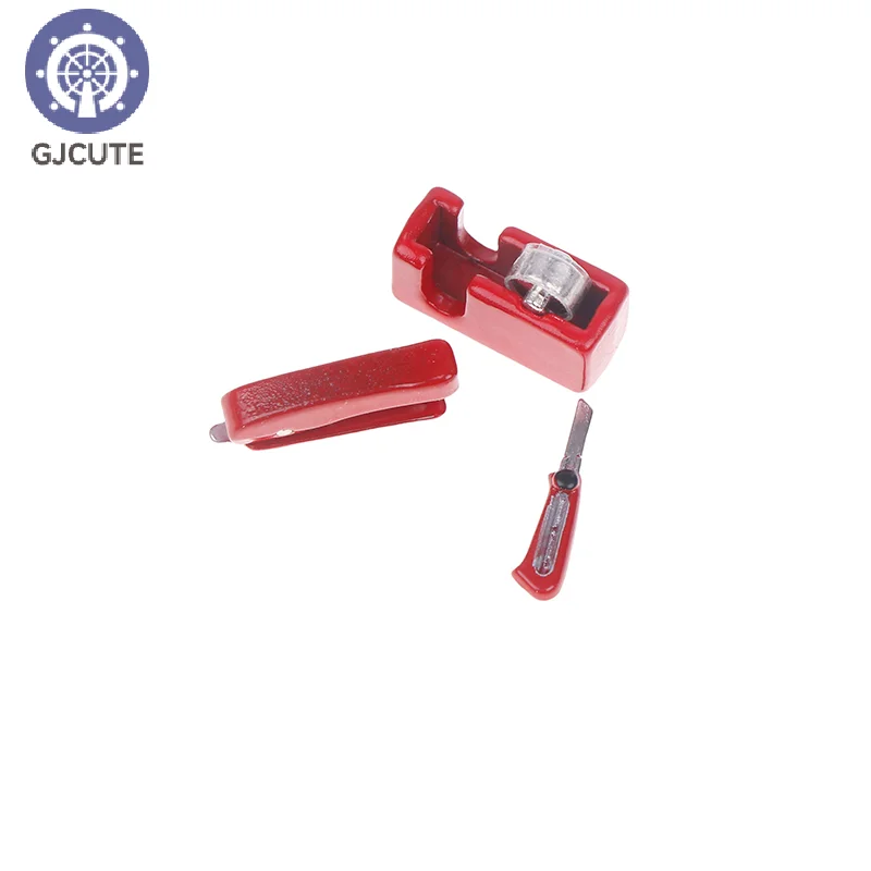 Criativo Mini Tape Cutter, Art Knife, Simulação em Miniatura, Aprendizagem Suprimentos, Papelaria, Modelo Mobiliário, Dollhouse Acessórios