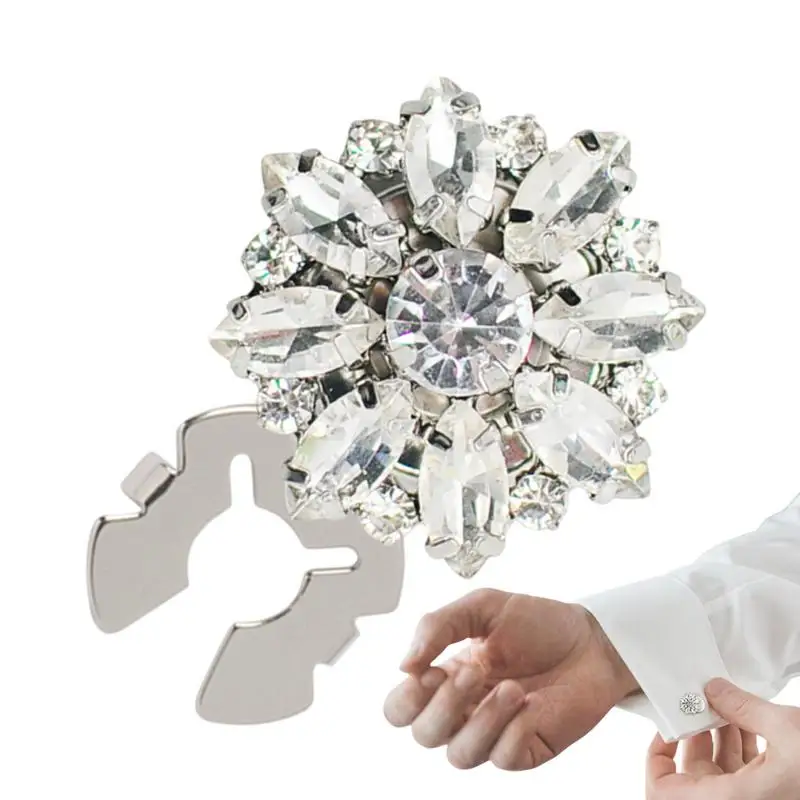 Button Covers for Women Elegant Sleeve Button Clips Button Cover Cufflinks Shiny Decorative Buttons Formal Attire Accessories